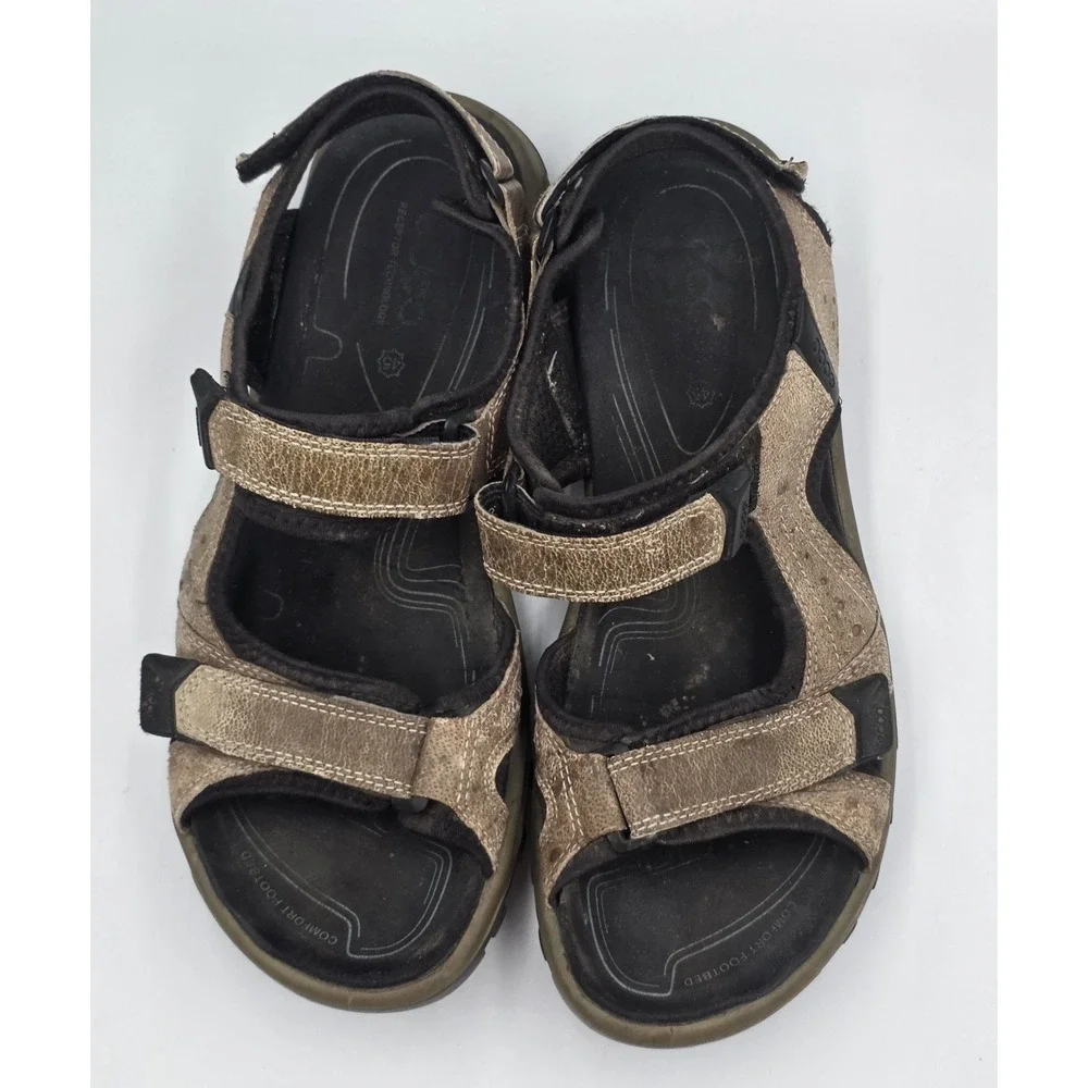 Ecco Receptor Men's 11 - 11.5 Hiking Gorpcore Outdoor Normcore Leather‎ Sandals
